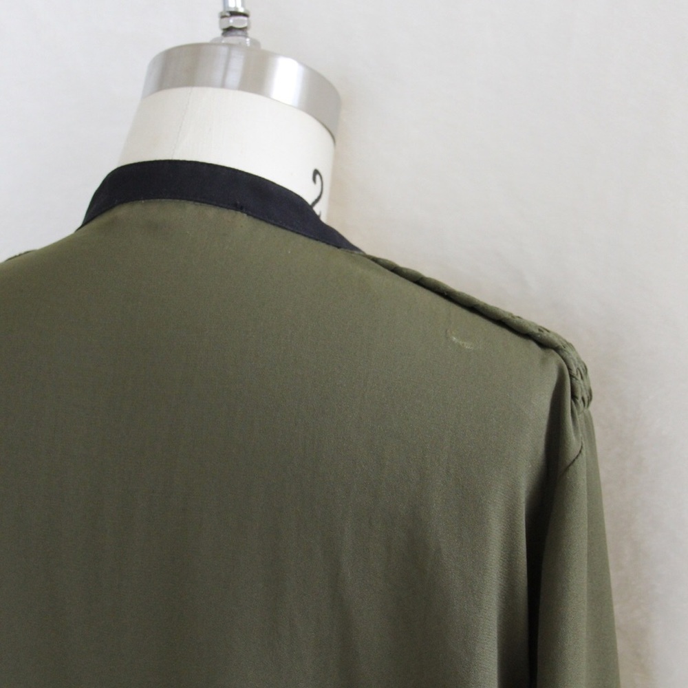 Olive & Black Button Down Blouse - image 3